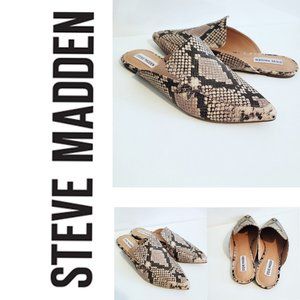 Steve Madden Snake Print Slip on Mules